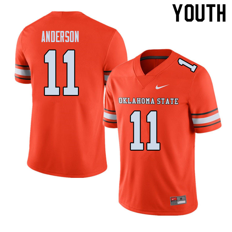 Youth #11 Dee Anderson Oklahoma State Cowboys College Football Jerseys Sale-Alternate - Click Image to Close